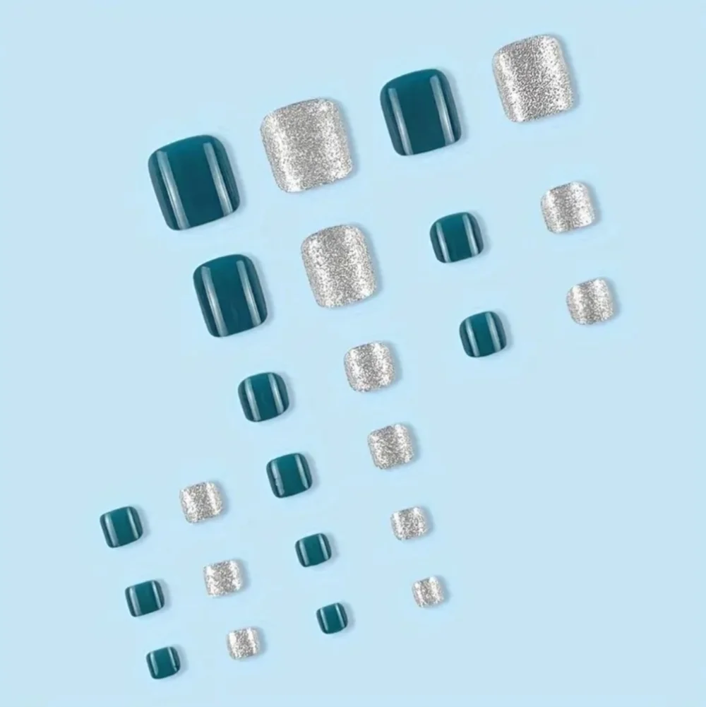 24 Pieces Fake Toe press on nails